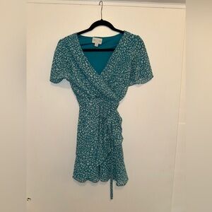 Jun & Ivy blue and white cheetah print dress